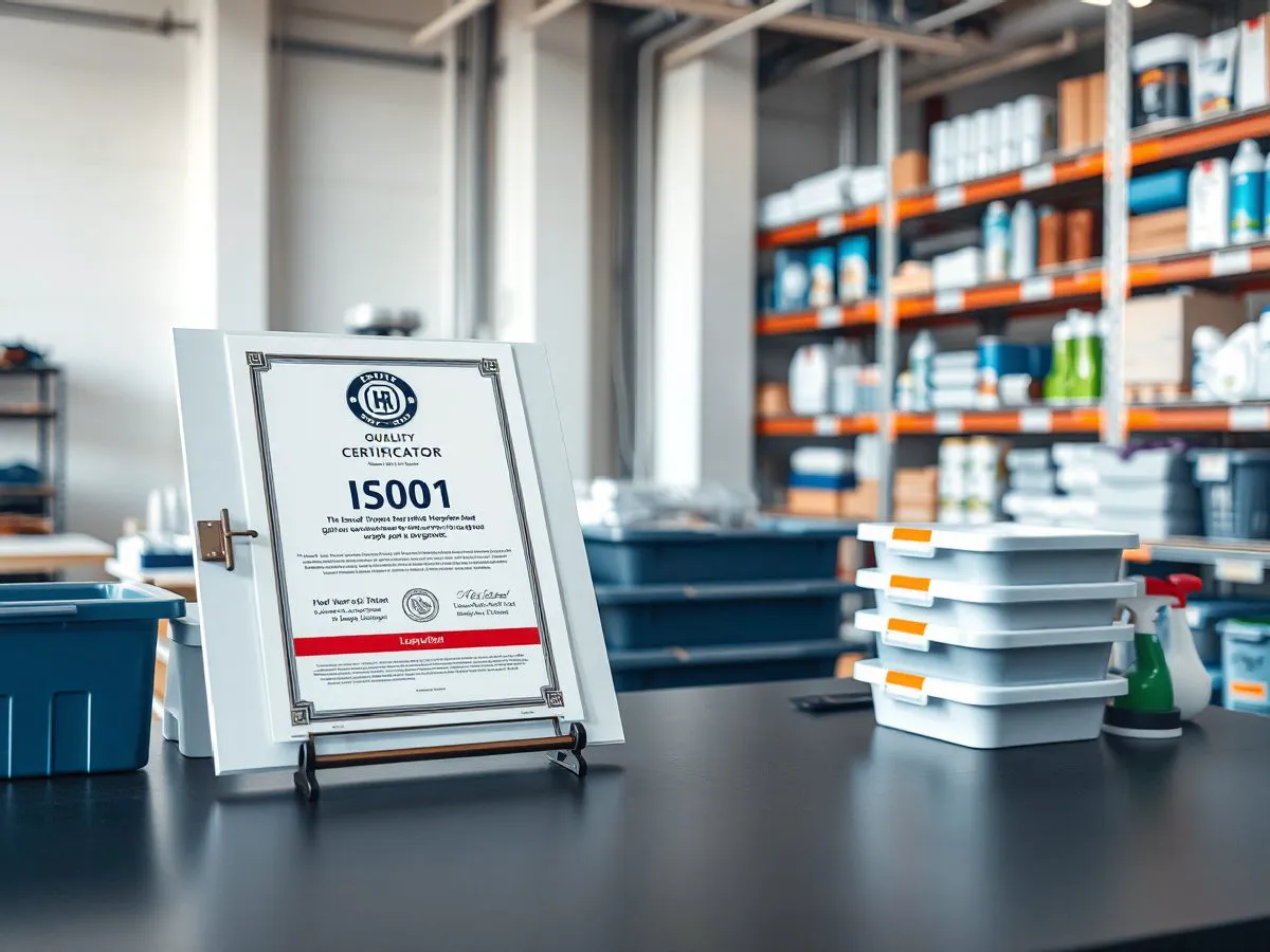 ISO 9001质量管理体系认证证书与家居产品样品展示